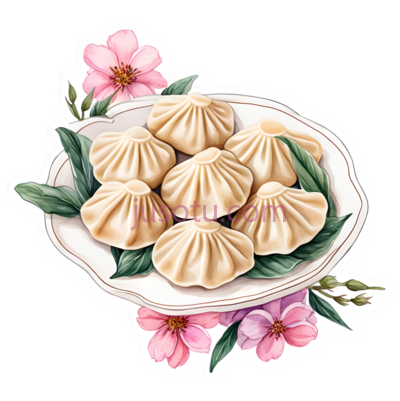 饺子,花朵, PNG