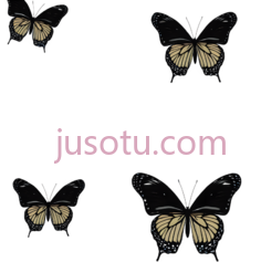 蝴蝶,卡通,黑色,黄色PNG