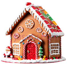 姜饼屋,节日,棕色,红色,白色PNG