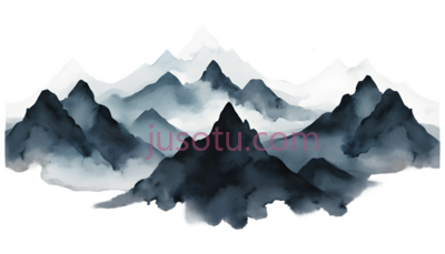 山脉,水墨画,白色,灰色, PNG