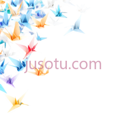 纸鹤,折纸,白色,蓝色,橙色,黄色,红色, PNG