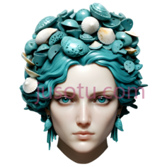 女性头部,绿松石,贝壳PNG