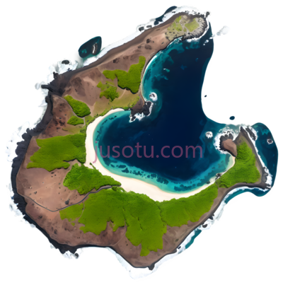 岛屿,卫星图,绿色, 蓝色, 白色, PNG