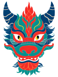 龙,卡通,红色,蓝色,绿色,黄色PNG
