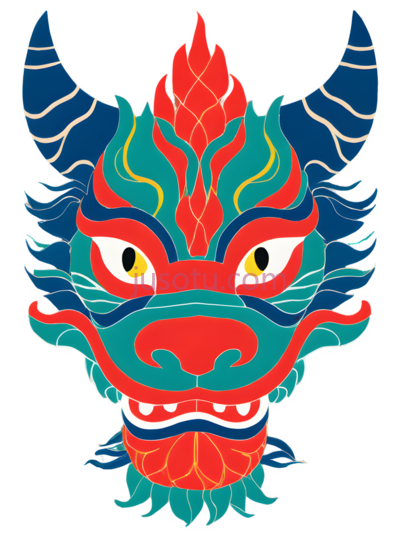 龙,卡通,红色,蓝色,绿色,黄色, PNG