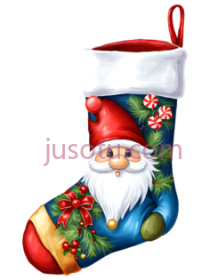 圣诞袜,卡通,蓝色, 红色, 白色PNG