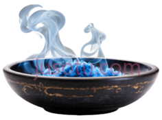 香炉,黑色带金色花纹PNG