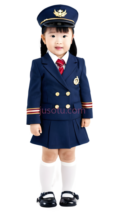 小女孩,制服,深蓝色, PNG