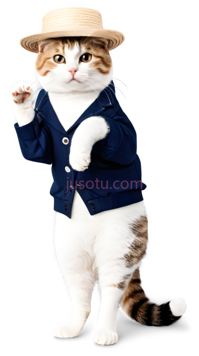 猫,穿着蓝色衬衫,黄色帽子,白色,棕色, PNG