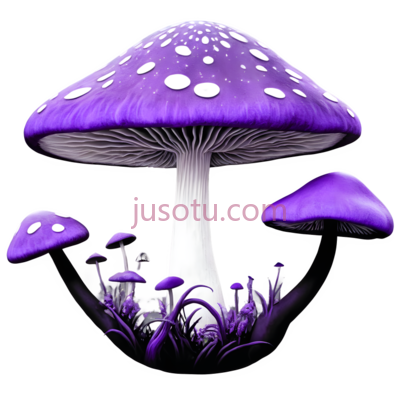 蘑菇,卡通,紫色, PNG