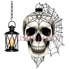 骷髅,装饰性图案,白色PNG