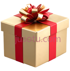 礼物盒,方形,金色,红色PNG