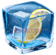 柠檬,冰块,黄色PNG