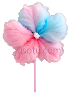 棉花糖,花朵形状,粉色,蓝色PNG
