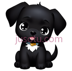 卡通小狗,可爱,黑色PNG