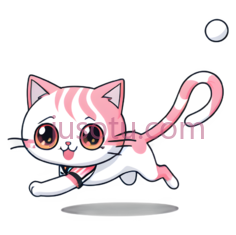 卡通猫,可爱,白色,粉色PNG