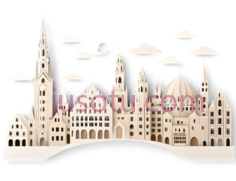 城市景观,卡通,白色PNG