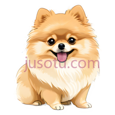 博美犬,卡通,浅棕色PNG
