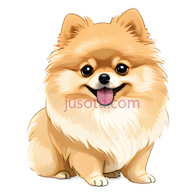 博美犬,卡通,浅棕色, PNG