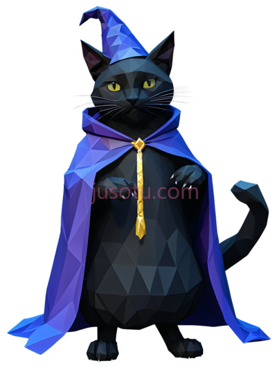 猫,低多边形,黑色, PNG