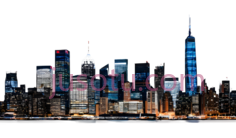 城市天际线,夜景PNG