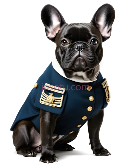 狗,军装,黑色,白色, PNG