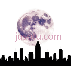月亮,暗夜,城市天际线PNG