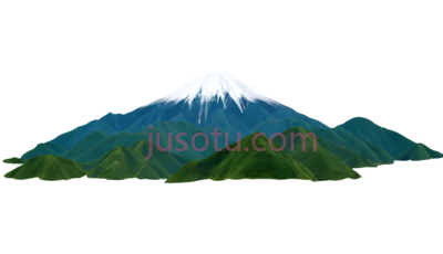 富士山,插画,绿色, 白色, PNG