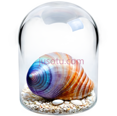 彩色贝壳,玻璃盒,彩虹色, PNG
