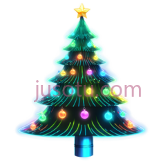 圣诞树,发光,蓝色PNG