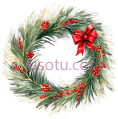 花环,插画,绿色,红色PNG