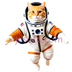 猫,宇航员,橙色,白色PNG