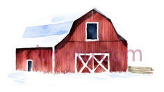 农舍,雪景PNG