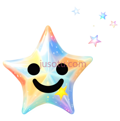 星星,卡通,彩虹色, PNG