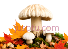 蘑菇,树叶,自然,白色,黄色,红色PNG