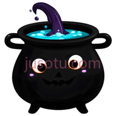 魔法锅,卡通,黑色PNG