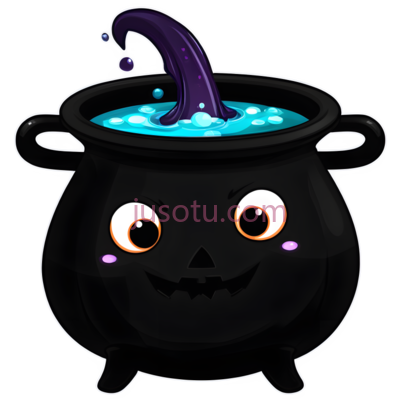 魔法锅,卡通,黑色, PNG