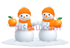 雪人,卡通,白色身体,橙色帽子围巾,鼻子, PNG