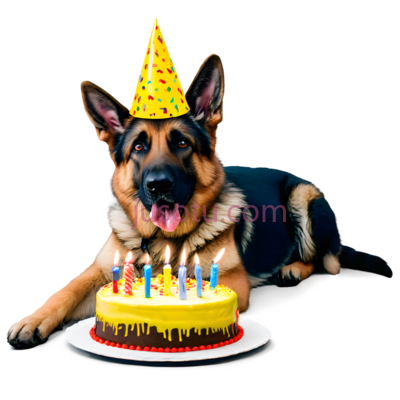 狗,戴黄色生日帽,黑色,棕色,白色, PNG