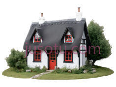 小屋,乡村,白色,红色,黑色PNG