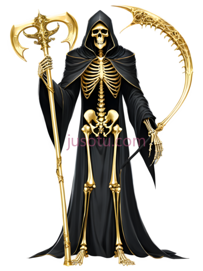 死神,哥特式,黑色,金色, PNG