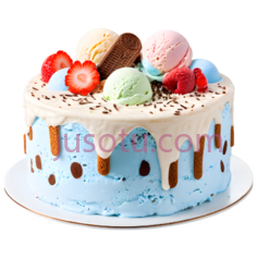 冰淇淋蛋糕,蓝色PNG