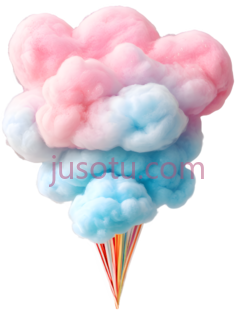 棉花糖,卡通,粉色,蓝色PNG