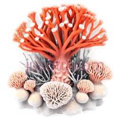 珊瑚,橙色,白色PNG