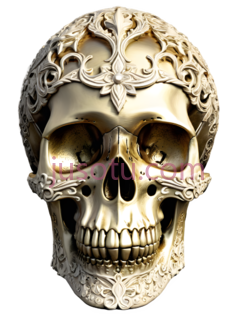 骷髅,装饰性,金色PNG