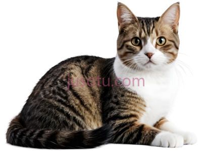猫,坐着,棕色,黑色,白色, PNG
