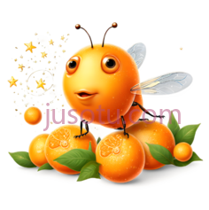 橙子蜜蜂,卡通,橙色PNG