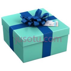 礼物盒,浅绿色PNG