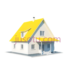 房屋,现代,黄色屋顶, 白色墙面PNG
