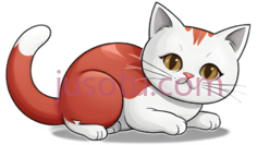 红猫,灰白小猫,卡通PNG